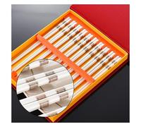 Set di bacchette, Modello dorato di lusso, resistenza alle alte temperature, leggero, facile da usare e pulire, stile cinese, 9,8 pollici U- 10 paia(Q,10 pairs)