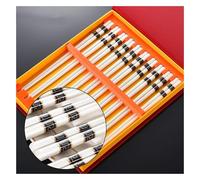 Set di bacchette, Modello dorato di lusso, resistenza alle alte temperature, leggero, facile da usare e pulire, stile cinese, 9,8 pollici U- 10 paia(W,10 pairs)