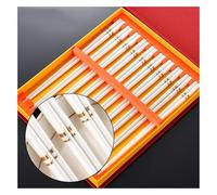 Set di bacchette, Modello dorato di lusso, resistenza alle alte temperature, leggero, facile da usare e pulire, stile cinese, 9,8 pollici U- 10 paia(Y,10 pairs)