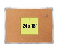 Set di bacheca in sughero, 61 x 45,7 cm + 10 spille colorate, piccola mini lavagna da appendere, per casa, ufficio, scuola, presentazioni, esposizioni e pianificazione (sughero 61 x 45,7 cm)