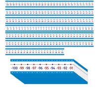 Set di bacheche con linea numerica, da -100 a 100, linea numerica blu, decorazione per aula, bacheca, scuola, parete, porta, classe di matematica, decorazione forniture per aula, camera dei bambini