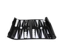 Set di backgammon da viaggio arrotolabile da 13 pollici nero