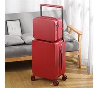 Set di bagagli multifunzionale, realizzato in materiale pezzi + ABS, con manico largo, con porta USB, portabicchiere incorporato, borsa interna per separazione umido/asciutto, valigetta da 14 pollici
