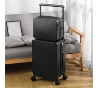 Set di bagagli multifunzionale, realizzato in pezzi + ABS, con manico largo, porta USB, portabottiglie d'acqua, scomparto separato per bagnato e asciutto, valigetta da 14" e valigia trolley da 20" con
