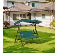 Set di baldacchino di ricambio per dondolo da giardino grigio a 3 posti, realizzato in tessuto Oxford 210D rivestito in argento, impermeabile, resistente al sole e alla polvere, per copertura