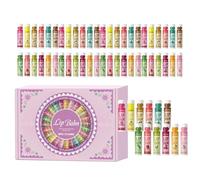 Set di balsami per labbra - Set di 48 balsami per labbra in 12 gusti da valutare | Rossetto idratante profondo con design elastico, per San , viaggi di lavoro
