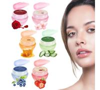 Set di balsami per le labbra a base vegetale, 6 balsami idratanti per le labbra, portatile, per la cura delle labbra, per la scuola, i viaggi e la bellezza quotidiana, comodo e perfetto per tutte le