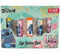Disney Stitch Lip Balm Set - Confezione da 5 Collezione Aromatizzata Tropicale per Labbra Idratanti e Idratanti