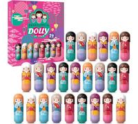 Set di Balsamo per Labbra a Forma di Bambola per Bambini - 24 Balsami per Labbra in Adorabili Custodie a Forma di Bambola Kimono, 6 Profumi x 2.5 gr in una Scatola Splendidamente Disegnata (1 scatola)