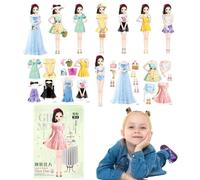 Set di bambole di carta - Pretend Play, Dress Up Toy Princess Paper Dolls Game for Girls Educational Creative, Playset for Christmas Birthday | New Year Easter Travel