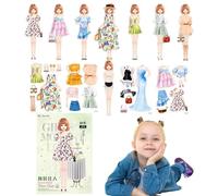 Set di bambole di carta - Pretend Play, Dress Up Toy Princess Paper Dolls Game for Girls Educational Creative, Playset for Christmas Birthday | New Year Easter Travel