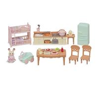 Set di bambole e mobili per la famiglia Sylvania con tetto rosso, set di mobili per la casa grande e Cotoco Cookie - SE-210 ST certificato dalla marca Sylvanian Families, giocattolo per bambini di 3