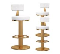 Set di banco Girevole sgabelli da Bar Regolabile per l'isola della Cucina con Schiena Bassa e Base in Metallo Oro, Rosa (Altezza Bianca 65)