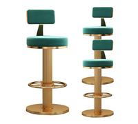 Set di banco Girevole sgabelli da Bar Regolabile per l'isola della Cucina con Schiena Bassa e Base in Metallo Oro, Rosa (Altezza Verde 65)