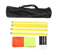 Set di bandiere angolari per campi da calcio, resistenti, ad alta visibilità, 4 bandiere quadrate con 8 pali da 1,5 m a 2 sezioni per l'allenamento all'aperto, attrezzature da