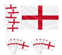 Set di bandiere da 16 pezzi,decorazioni per coppe europee,1 pezzo di bandiera grande 150x90cm,con occhielli in ottone,15 pezzi bandiera a mano piccola,decorata per eventi sportivi,feste(Inghilterra)