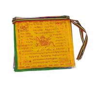 Set di bandiere di preghiera tibetane, 25 bandierine Lungta con cavallo del dorato da appendere a parete per esterni