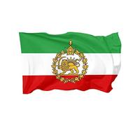 Set di bandiere iraniane, 3 x 1,5 m, vecchia bandiera storica dell'Iran e ex bandiere dell'Iran con corona di leone, poliestere di alta qualità con robuste doppie cuciture e 2 occhielli in ottone per