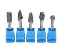 Set di barate rotante in carburo in acciaio Kuuleyn, set di barate in carburo a doppio taglio, 5pcs 6x10mm taglio a doppio taglio in carbide rotary burr set per la nave chimica (ACDFG)