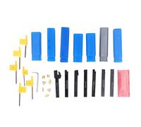 Set di barre di alesatura per tornio da 12 mm, 7 pezzi di portautensili per tornitura indexabili con inserti in carburo e chiavi, kit di utensili da taglio per tornio CNC per la