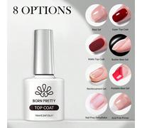 Set di base e top coat gel per unghie BORN PRETTY da 10ml, smalto gel lucido ultra duraturo, top coat opaco ABS