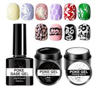 Set di base in gel, kit di strumenti per manicure, gel acrilico con formula di disegno di precisione, strumento per la pittura delle unghie con controllo dei dettagli, kit per unghie, design creativo