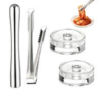 Set di base per fermentazione, vetro per fermentare, pesi in vetro per fermentare, 2 pesi per fermentazione, pestello e pinza in acciaio inox per vetro di fermentazione Kimchi di crauti