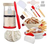 Set di base per lievito naturale, con cestello di lievitazione e vetro lievitato, tutto per la produzione di pane, set completo per principianti e panettieri