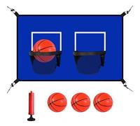 Set Di Basket Con Trampolino: Set Di A 2 Anelli Per Cestino, Trampolino Interattivo, Intrattenimento Nel Cortile Per Bambini E Adulti | Accessorio Per Giochi Sportivi