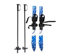 Set di bastoncini da sci per imparare a sciare, per l'inverno, stabili, leggeri, di alta qualità, per piste da sci, in ABS, PE, acciaio, attacco regolabile di sicurezza, 68 cm, blu