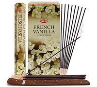 Set di bastoncini di incenso alla vaniglia francese e supporto per bastoncini di incenso Insence Insense Hem