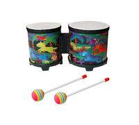 Set di batteria bongo da 12,7 cm e 15,2 cm, con bacchette in legno, per ragazze e ragazzi, regalo di compleanno con animali, 31 x 16