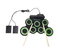 Set di Batteria Elettrica, Batteria Elettronica a 7 Pad, Pad per Esercitazioni con Batteria Roll Up, Simulazione del Pedale della Batteria, Metronomo per Stili Pop, Rock, Latini