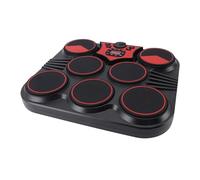 Set di Batteria Elettronica a 7 Pad, Pad da Tavolo Portatile per Esercitazione con 7 Pad con Cavo Audio, Pedale, Ritmi Multipli, Batteria Elettrica Wireless per Performance in