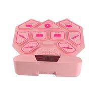 Set di Batteria Elettronica Colorata, 9 Pad, Luci, Portatile, Kit di Batteria a Mano per Principianti, Adolescenti, Bambini, Bacchetta con Pad in Silicone (PINK)