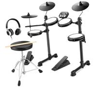 Set Di Batteria Elettronica Con 4 Pad Silenziosi In Mesh 180+ Suoni 2 Pedali Trono Cuffie Bacchette E Lezioni Di Melodica Principianti batteria elettronica
