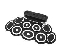 Set di Batteria Elettronica Portatile con Altoparlanti Integrati, Pad per Esercizi Alimentati a Batteria e un Paio di Pedali per Batteristi in Movimento