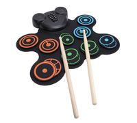 Set di Batteria Elettronica, Set di Pad per Esercitazione con Batteria 9 + 1, Batteria Portatile Arrotolabile con Doppi Altoparlanti, 7 Toni 10 Ritmi,per Bambini,Compleanno,Vacanze