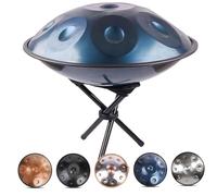 Set Di Batteria Handpan 9/10/12 Notes, Strumenti A Percussione In Acciaio Handpan In Re Minore A 432 Hz/440 Hz for Principianti E Musicisti Professionisti, Tamburo Handpan Da 22 Pollici(BLUE-12 NOTES,