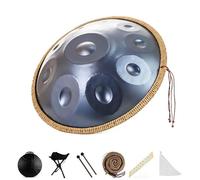 Set di batteria Handpan da 22 pollici, strumento a tamburo a mano 432 Hz 10 note, include borsa morbida, mazze, supporto, adesivi for note, panno for la pulizia, for meditazione(Blue)