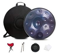 Set Di Batteria Handpan Da 22 Pollici, Tamburo A Percussione In Acciaio Da 432 Hz/440 Hz, Tamburi Hand Pan In Acciaio Inossidabile Da 9/10/12 Note Per Educazione Musicale, Intrattenimento(D,10 notes(4