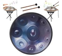 Set Di Batteria Handpan, Handpan 22 Pollici Re Minore Curdo Handpan 9/10/12 Note Strumento Tamburo Handpan For Prestazioni Professionali(Blue,10 Notes (432Hz))
