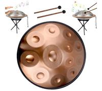 Set Di Batteria Handpan, Handpan 22 Pollici Re Minore Curdo Handpan 9/10/12 Note Strumento Tamburo Handpan For Prestazioni Professionali(Gold,12 Notes (440Hz))