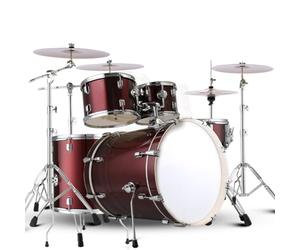 Set di batteria per adulti da 5 pezzi, set di batteria per adulti da 22 pollici Kit completo di percussioni professionali, 5 tamburi 4 piatti Prestazioni professionali, per principianti adulti (Color