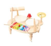 Set Di Batteria Per Bambini - Strumento Musicale a Percussione in Legno per Giocattoli Multifunzionali,Batteria Per I Più Piccoli | Per Bambine E Bambini Gioco Pratica A Tavolo Natale E Compleanno
