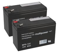 Set Di Batterie Di Ricambio 2X 12V 8Ah Per Spazzaneve Elettrico Powerpac ES230