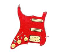 Set di battipenna per chitarra elettrica, a bobina singola, per chitarra, precablato, 11 fori, SSS, rosso/bianco perlato, accessori per chitarra (giallo rosso perlato)