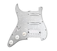 Set di battipenna per chitarra elettrica, a bobina singola, per chitarra, precablato, 11 fori, SSS, rosso/bianco perlato, accessori per chitarra (giallo bianco perlato)