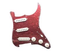 Set di battipenna per chitarra elettrica, a bobina singola, precablato a 11 fori, rosso/bianco perlato, accessori per chitarra (rosso perlato)