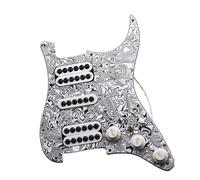 Set di battipenna per chitarra elettrica, pickup humbucker, con convertitore a taglio singolo, vite precablata e piastra antigraffio (colore zebra)